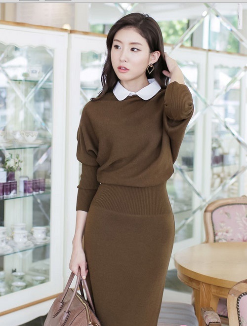 Mẫu đầm len Hàn Quốc đẹp cho quý cô mùa thu đông  Xaharavn